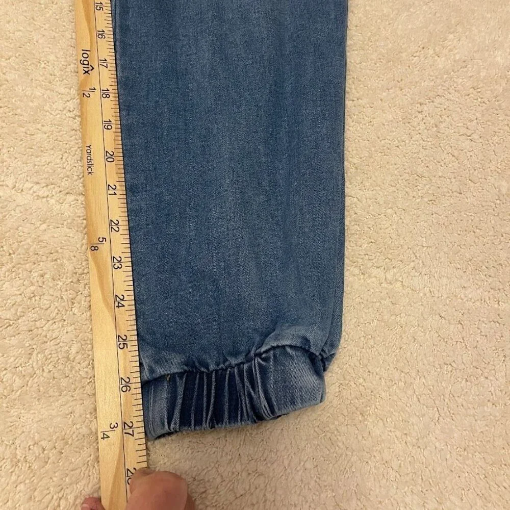 Cargo Style Denim Jogger Pants With Elastic Cuffs & Side Pockets By Fashion Nova